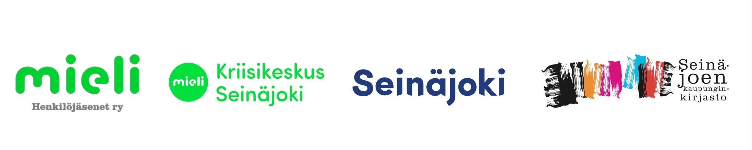 Logot yhdessä: MIELI Henkilöjäsenet, MIELI Kriisikeskus Seinäjopki, Seinäjoki, Seinäjoen kaupunginkirjasto