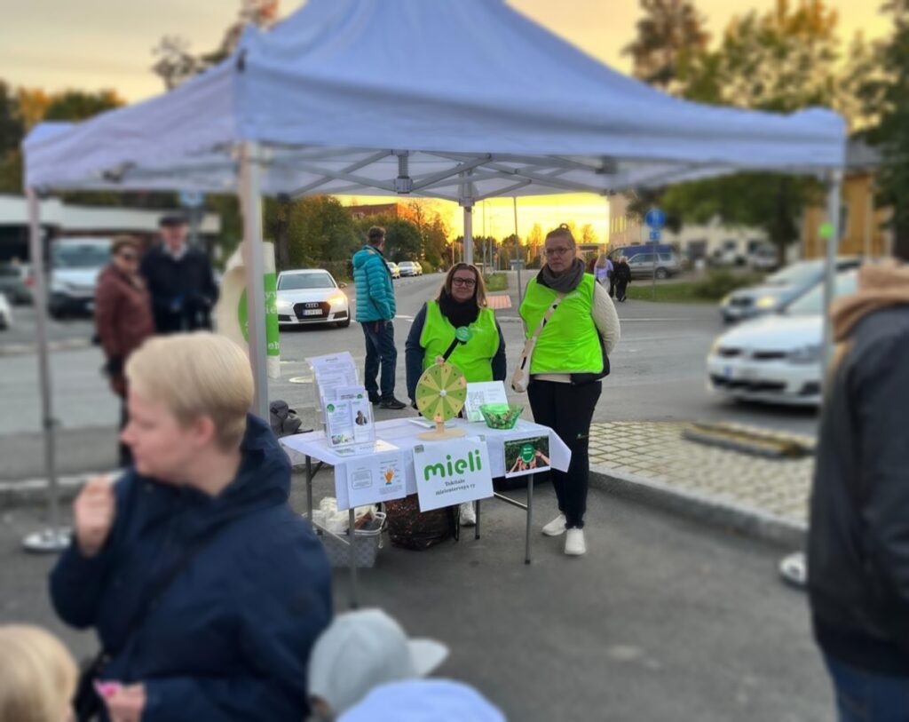 Vapaaehtoisia Huittisten elämystorilla