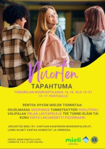 Mainos nuorten tapahtumasta 16.10.2026 Tikkurilassa